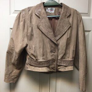 Vintage 1980's Retro G-III Leather Fashions Cropped Suede Jacket RN 54163 Korea